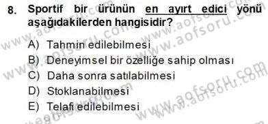 Spor Tesis İşletmesi ve Saha Malzeme Bilgisi Dersi 2013 - 2014 Yılı (Final) Dönem Sonu Sınav Soruları 8. Soru