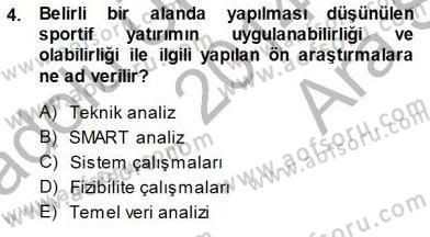 Spor Tesis İşletmesi ve Saha Malzeme Bilgisi Dersi Ara Sınavı Deneme Sınav Soruları 4. Soru