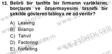 Spor Tesis İşletmesi ve Saha Malzeme Bilgisi Dersi 2014 - 2015 Yılı (Final) Dönem Sonu Sınav Soruları 13. Soru