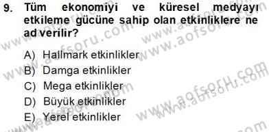 Spor Tesis İşletmesi ve Saha Malzeme Bilgisi Dersi 2014 - 2015 Yılı (Final) Dönem Sonu Sınav Soruları 9. Soru