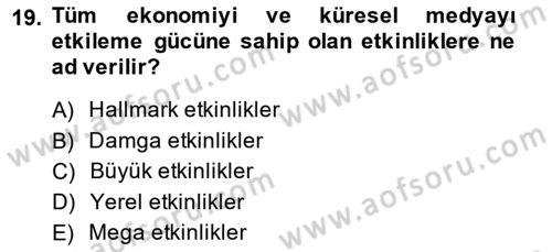 Spor Tesis İşletmesi ve Saha Malzeme Bilgisi Dersi 2014 - 2015 Yılı Tek Ders Sınav Soruları 19. Soru
