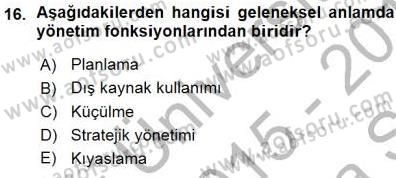 Spor Tesis İşletmesi ve Saha Malzeme Bilgisi Dersi 2015 - 2016 Yılı (Vize) Ara Sınav Soruları 16. Soru