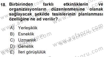 Spor Tesis İşletmesi ve Saha Malzeme Bilgisi Dersi 2015 - 2016 Yılı (Vize) Ara Sınav Soruları 18. Soru