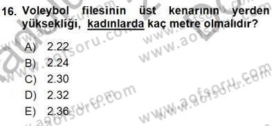 Spor Tesis İşletmesi ve Saha Malzeme Bilgisi Dersi 2015 - 2016 Yılı (Final) Dönem Sonu Sınav Soruları 16. Soru