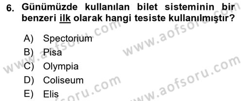 Spor Tesis İşletmesi ve Saha Malzeme Bilgisi Dersi 2015 - 2016 Yılı Tek Ders Sınav Soruları 6. Soru