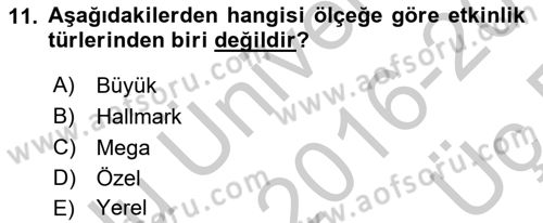 Spor Tesis İşletmesi ve Saha Malzeme Bilgisi Dersi 2016 - 2017 Yılı 3 Ders Sınav Soruları 11. Soru