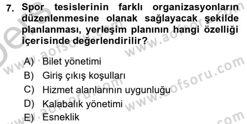 Spor Tesis İşletmesi ve Saha Malzeme Bilgisi Dersi 2016 - 2017 Yılı 3 Ders Sınav Soruları 7. Soru