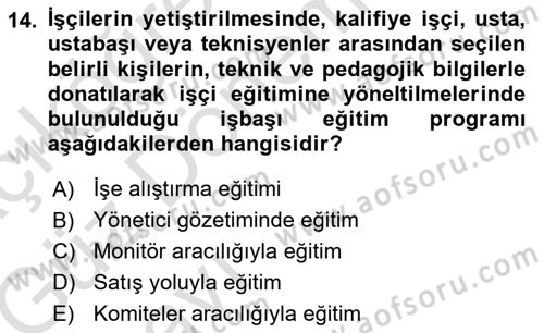 Spor Tesis İşletmesi ve Saha Malzeme Bilgisi Dersi Ara Sınavı Deneme Sınav Soruları 14. Soru