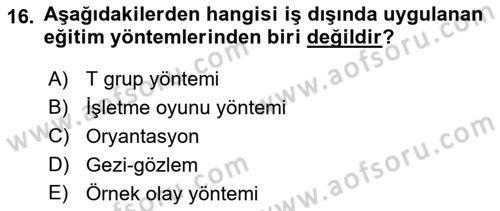 Spor Tesis İşletmesi ve Saha Malzeme Bilgisi Dersi Ara Sınavı Deneme Sınav Soruları 16. Soru