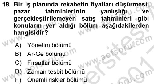 Spor Tesis İşletmesi ve Saha Malzeme Bilgisi Dersi Ara Sınavı Deneme Sınav Soruları 18. Soru