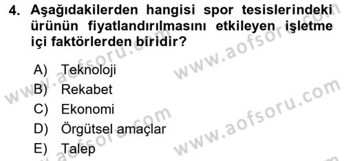 Spor Tesis İşletmesi ve Saha Malzeme Bilgisi Dersi 2016 - 2017 Yılı (Vize) Ara Sınav Soruları 4. Soru