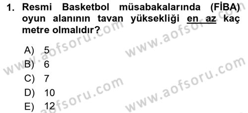 Spor Tesis İşletmesi ve Saha Malzeme Bilgisi Dersi 2016 - 2017 Yılı (Final) Dönem Sonu Sınav Soruları 1. Soru