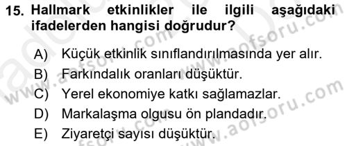 Spor Tesis İşletmesi ve Saha Malzeme Bilgisi Dersi 2016 - 2017 Yılı (Final) Dönem Sonu Sınav Soruları 15. Soru