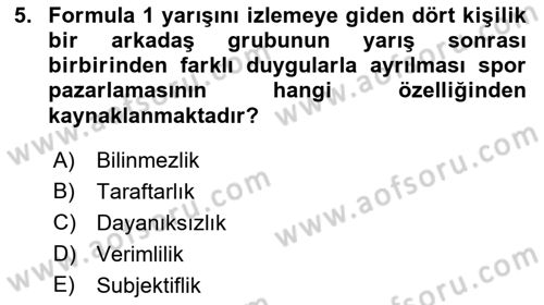 Spor Tesis İşletmesi ve Saha Malzeme Bilgisi Dersi 2016 - 2017 Yılı (Final) Dönem Sonu Sınav Soruları 5. Soru