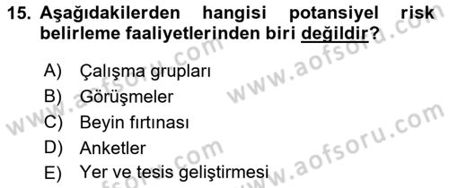 Spor Tesis İşletmesi ve Saha Malzeme Bilgisi Dersi 2017 - 2018 Yılı 3 Ders Sınav Soruları 15. Soru