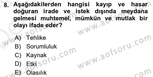 Spor Tesis İşletmesi ve Saha Malzeme Bilgisi Dersi 2017 - 2018 Yılı 3 Ders Sınav Soruları 8. Soru