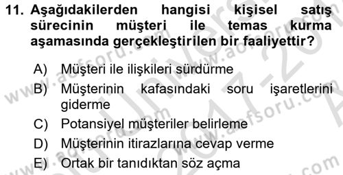 Spor Tesis İşletmesi ve Saha Malzeme Bilgisi Dersi 2017 - 2018 Yılı (Vize) Ara Sınav Soruları 11. Soru