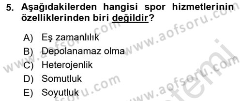 Spor Tesis İşletmesi ve Saha Malzeme Bilgisi Dersi 2017 - 2018 Yılı (Vize) Ara Sınav Soruları 5. Soru