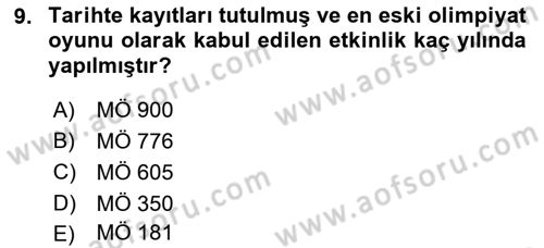 Spor Tesis İşletmesi ve Saha Malzeme Bilgisi Dersi 2017 - 2018 Yılı (Vize) Ara Sınav Soruları 9. Soru