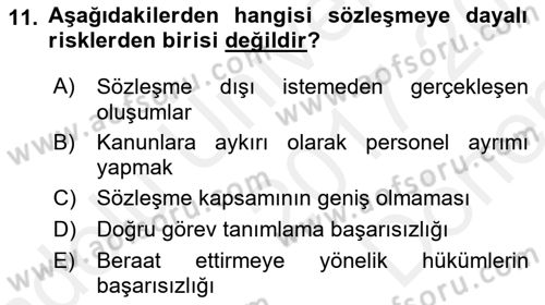 Spor Tesis İşletmesi ve Saha Malzeme Bilgisi Dersi 2017 - 2018 Yılı (Final) Dönem Sonu Sınav Soruları 11. Soru