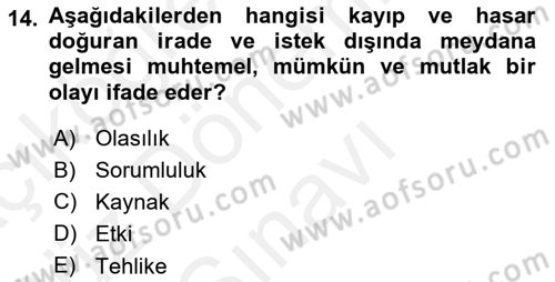 Spor Tesis İşletmesi ve Saha Malzeme Bilgisi Dersi 2017 - 2018 Yılı (Final) Dönem Sonu Sınav Soruları 14. Soru