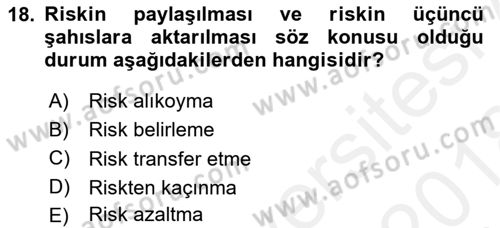 Spor Tesis İşletmesi ve Saha Malzeme Bilgisi Dersi 2017 - 2018 Yılı (Final) Dönem Sonu Sınav Soruları 18. Soru
