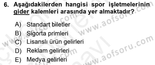 Spor Tesis İşletmesi ve Saha Malzeme Bilgisi Dersi 2017 - 2018 Yılı (Final) Dönem Sonu Sınav Soruları 6. Soru
