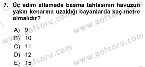 Spor Tesis İşletmesi ve Saha Malzeme Bilgisi Dersi 2017 - 2018 Yılı (Final) Dönem Sonu Sınav Soruları 7. Soru