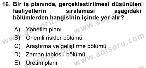 Spor Tesis İşletmesi ve Saha Malzeme Bilgisi Dersi Ara Sınavı Deneme Sınav Soruları 16. Soru
