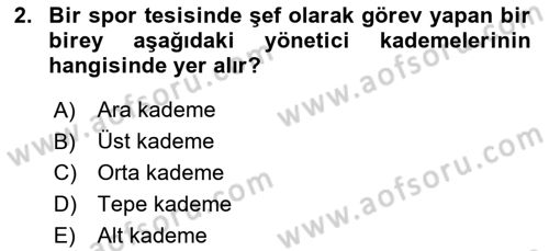Spor Tesis İşletmesi ve Saha Malzeme Bilgisi Dersi 2018 - 2019 Yılı (Vize) Ara Sınav Soruları 2. Soru