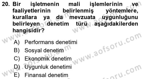 Spor Tesis İşletmesi ve Saha Malzeme Bilgisi Dersi 2018 - 2019 Yılı (Vize) Ara Sınav Soruları 20. Soru