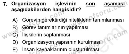 Spor Tesis İşletmesi ve Saha Malzeme Bilgisi Dersi 2018 - 2019 Yılı (Vize) Ara Sınav Soruları 7. Soru