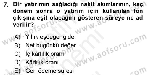 Spor Tesis İşletmesi ve Saha Malzeme Bilgisi Dersi 2018 - 2019 Yılı (Final) Dönem Sonu Sınav Soruları 7. Soru