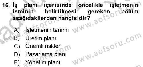 Spor Tesis İşletmesi ve Saha Malzeme Bilgisi Dersi 2018 - 2019 Yılı Yaz Okulu Sınav Soruları 16. Soru
