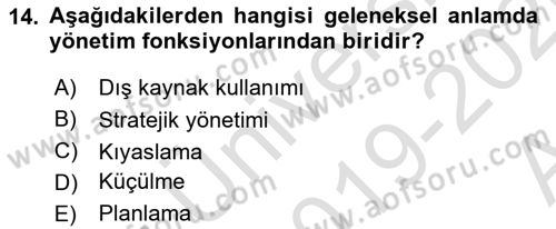 Spor Tesis İşletmesi ve Saha Malzeme Bilgisi Dersi 2019 - 2020 Yılı (Vize) Ara Sınav Soruları 14. Soru
