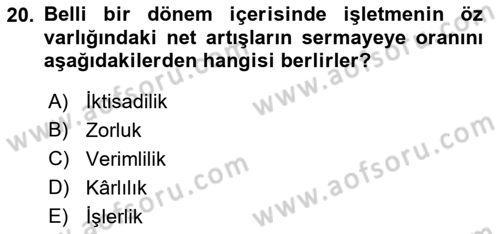 Spor Tesis İşletmesi ve Saha Malzeme Bilgisi Dersi 2019 - 2020 Yılı (Vize) Ara Sınav Soruları 20. Soru