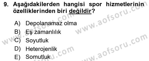 Spor Tesis İşletmesi ve Saha Malzeme Bilgisi Dersi 2019 - 2020 Yılı (Vize) Ara Sınav Soruları 9. Soru