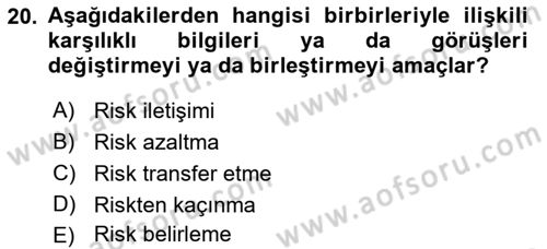 Spor Tesis İşletmesi ve Saha Malzeme Bilgisi Dersi 2019 - 2020 Yılı (Final) Dönem Sonu Sınav Soruları 20. Soru