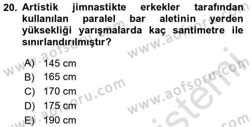 Spor Tesis İşletmesi ve Saha Malzeme Bilgisi Dersi 2020 - 2021 Yılı Yaz Okulu Sınav Soruları 20. Soru