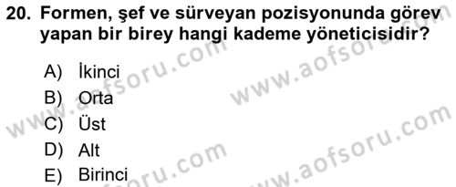 Spor Tesis İşletmesi ve Saha Malzeme Bilgisi Dersi 2021 - 2022 Yılı (Vize) Ara Sınav Soruları 20. Soru