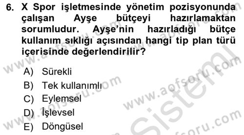 Spor Tesis İşletmesi ve Saha Malzeme Bilgisi Dersi Ara Sınavı Deneme Sınav Soruları 6. Soru
