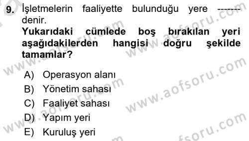Spor Tesis İşletmesi ve Saha Malzeme Bilgisi Dersi 2021 - 2022 Yılı (Vize) Ara Sınav Soruları 9. Soru