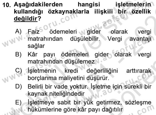 Spor Tesis İşletmesi ve Saha Malzeme Bilgisi Dersi 2021 - 2022 Yılı (Final) Dönem Sonu Sınav Soruları 10. Soru