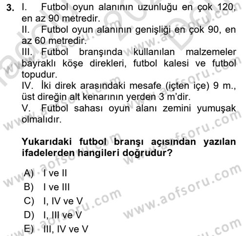 Spor Tesis İşletmesi ve Saha Malzeme Bilgisi Dersi 2021 - 2022 Yılı (Final) Dönem Sonu Sınav Soruları 3. Soru