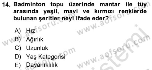 Spor Tesis İşletmesi ve Saha Malzeme Bilgisi Dersi 2021 - 2022 Yılı Yaz Okulu Sınav Soruları 14. Soru