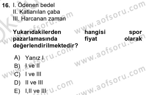 Spor Tesis İşletmesi ve Saha Malzeme Bilgisi Dersi 2021 - 2022 Yılı Yaz Okulu Sınav Soruları 16. Soru