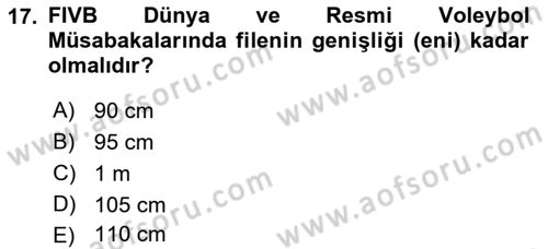 Spor Tesis İşletmesi ve Saha Malzeme Bilgisi Dersi 2021 - 2022 Yılı Yaz Okulu Sınav Soruları 17. Soru
