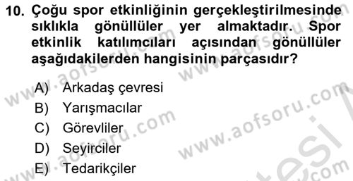Spor Tesis İşletmesi ve Saha Malzeme Bilgisi Dersi 2022 - 2023 Yılı Yaz Okulu Sınav Soruları 10. Soru