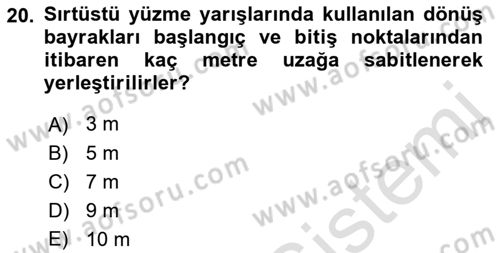 Spor Tesis İşletmesi ve Saha Malzeme Bilgisi Dersi 2022 - 2023 Yılı Yaz Okulu Sınav Soruları 20. Soru