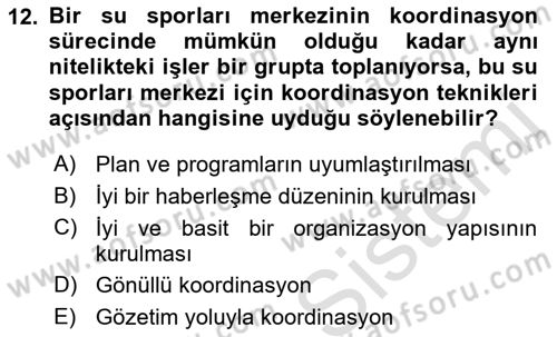 Spor Tesis İşletmesi ve Saha Malzeme Bilgisi Dersi Ara Sınavı Deneme Sınav Soruları 12. Soru